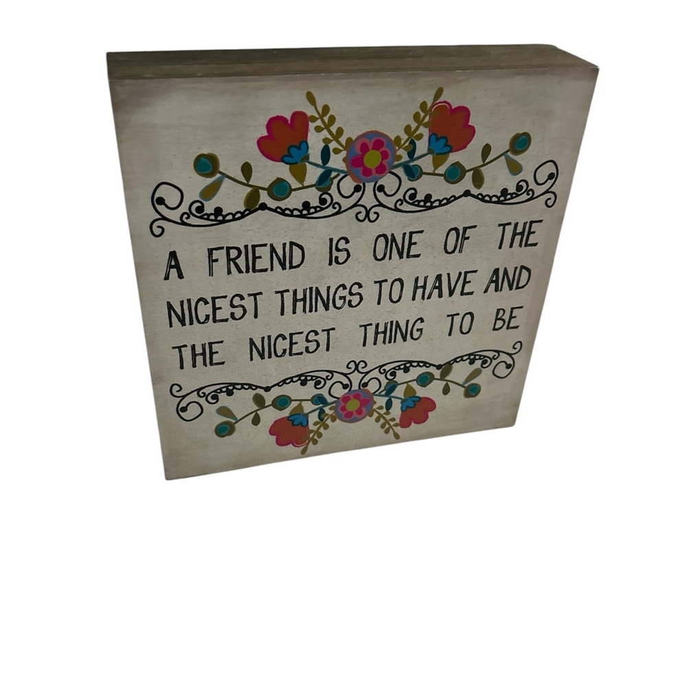Natural Life Wood Block Boho Inspirational Hippy Home Decor
